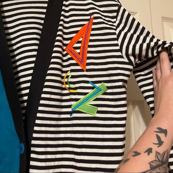 Barbara Gerwit multicolor Y2K 90's striped cardigan vintage - Picture 6 of 6